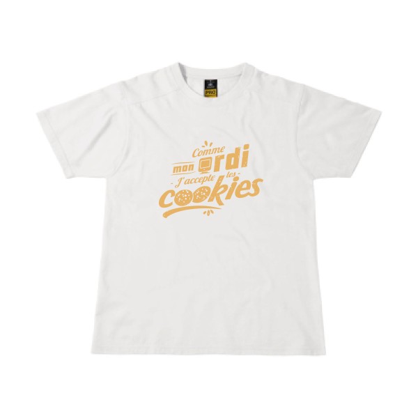 J'accepte les cookies -T-shirt workwear Geek - Homme -B&C - Workwear T-Shirt -thème cookies  - 