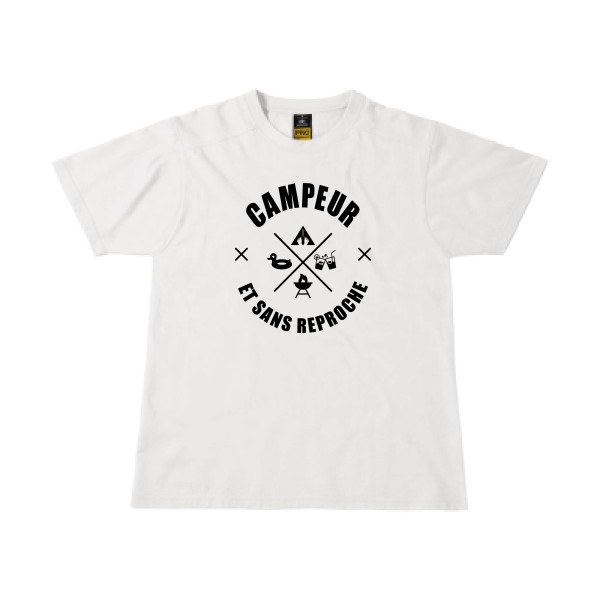 CAMPEUR... - T-shirt workwear camping Homme - modèle B&C - Workwear T-Shirt -thème humour et scout -