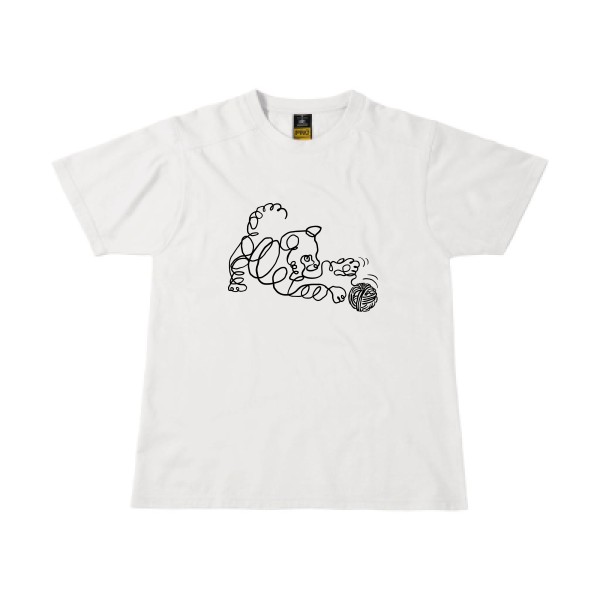 Pelote de chat -T-shirt workwear rigolo Homme -B&C - Workwear T-Shirt -thème  chat et animaux - 
