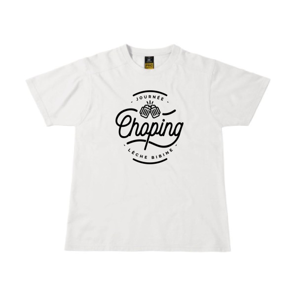 Journée Choping -T-shirt workwear bière - Homme -B&C - Workwear T-Shirt -thème alcool humour - 