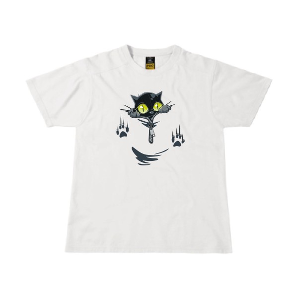 oOh - T-shirt workwear rigolo pour Homme -modèle B&C - Workwear T-Shirt - thème humour chat -