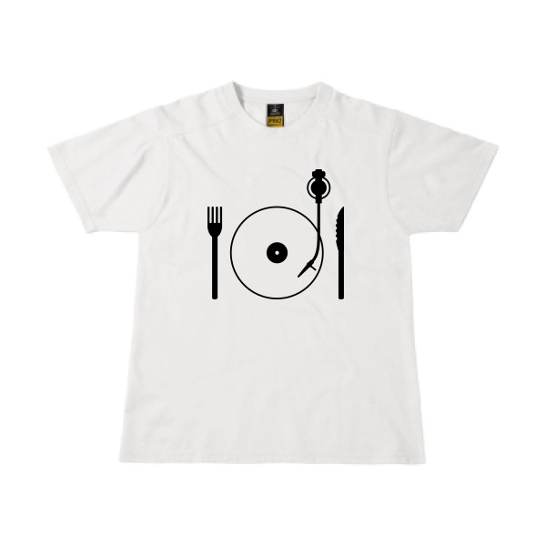 Eat some vinyl - T-shirt workwear vinyl Homme - modèle B&C - Workwear T-Shirt -thème rétro et vintage -