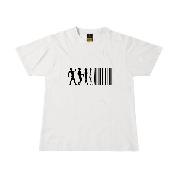code barre - T-shirt workwear Geek pour Homme - modèle B&C - Workwear T-Shirt - thème geek et gamer -