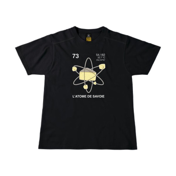 L'Atome de Savoie. - T-shirt workwear humoristique pour Homme -modèle B&C - Workwear T-Shirt - thème montagne -