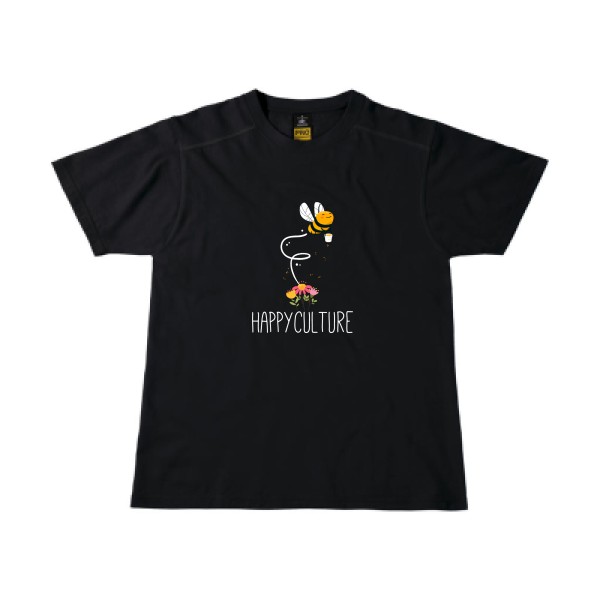 happy-  T shirt humoristique - Modèle T-shirt workwear de chez B&C - Workwear T-Shirt
