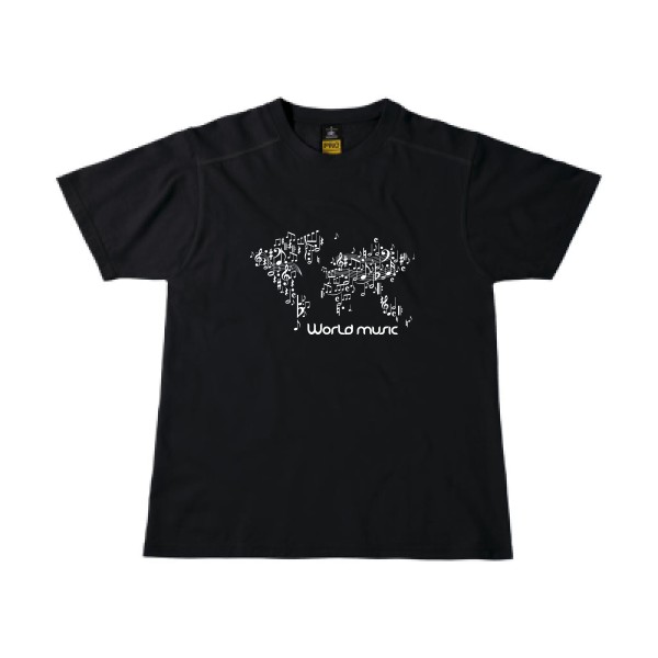 World music - T-shirt workwear musique Homme - modèle B&C - Workwear T-Shirt -thème dj musique -