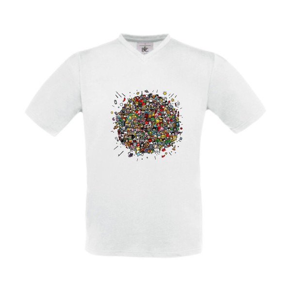 Planète Pop Culture- T-shirts originaux -modèle B&C - Exact V-Neck -