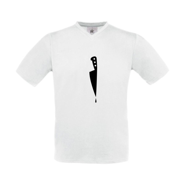 T-shirt Col V Homme original - COUTEAU -