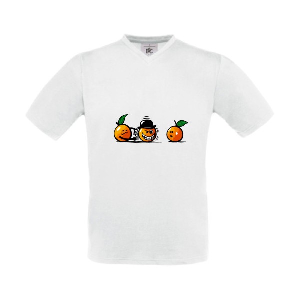 T-shirt Col V - B&C - Exact V-Neck - Orange Mécanique