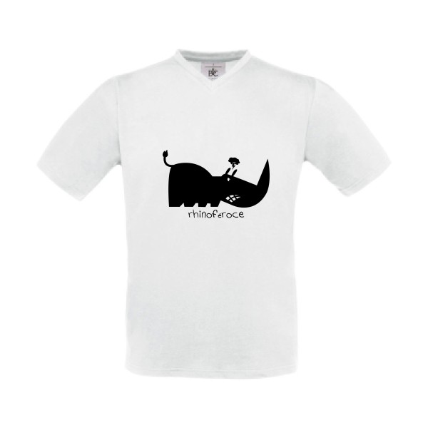 T-shirt Col V rigolo Homme  - Rhino - 