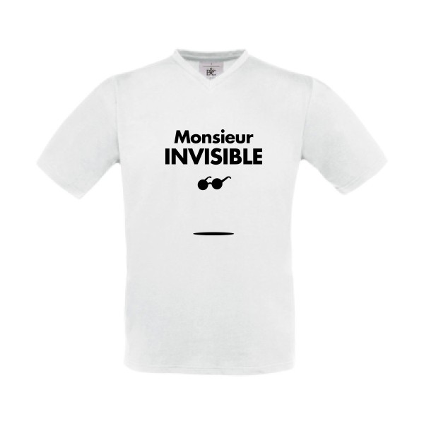 T-shirt Col V Homme original - monsieur INVISIBLE -