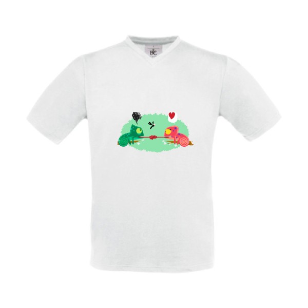  T-shirt Col V Homme original - poor chameleon - 