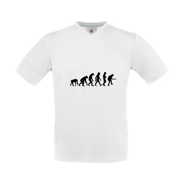 Rock Evolution - T shirt original Homme - modèle B&C - Exact V-Neck - thème rock et vintage -