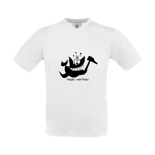 Requin marteau-T shirt marrant-B&C - Exact V-Neck