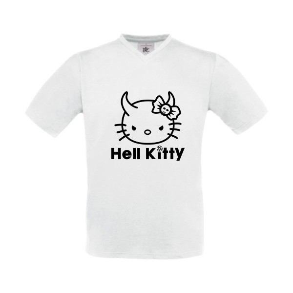 Hell Kitty - Tshirt rigolo-B&C - Exact V-Neck