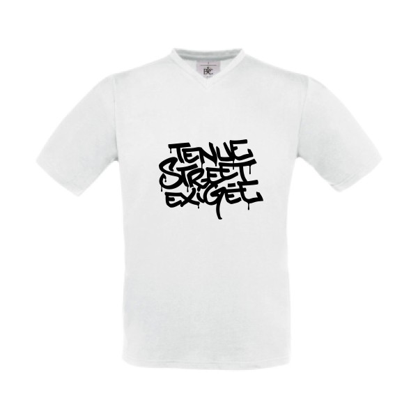 Tenue street exigée -T-shirt Col V streetwear Homme  -B&C - Exact V-Neck -Thème streetwear -