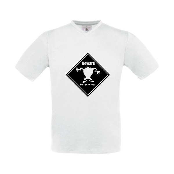 T-shirt Col V - Homme original - BEWARE -