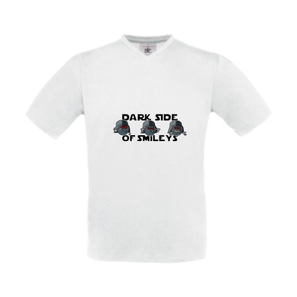T-shirt Col V Homme original - Dark Smileys - 