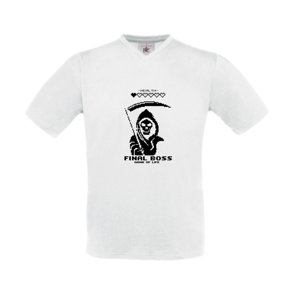 Destination Finale - T-shirt Col V parodie  pour Homme - modèle B&C - Exact V-Neck - thème film vintage et dark side -