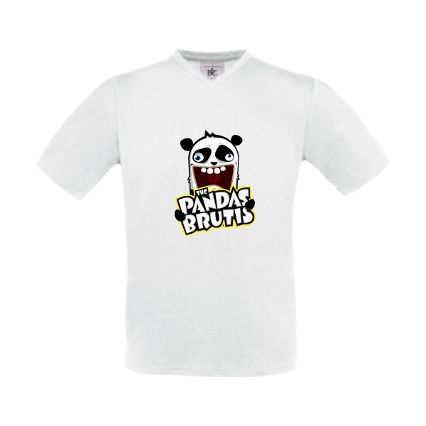 The Magical Mystery Pandas Brutis - t shirt idiot -B&C - Exact V-Neck