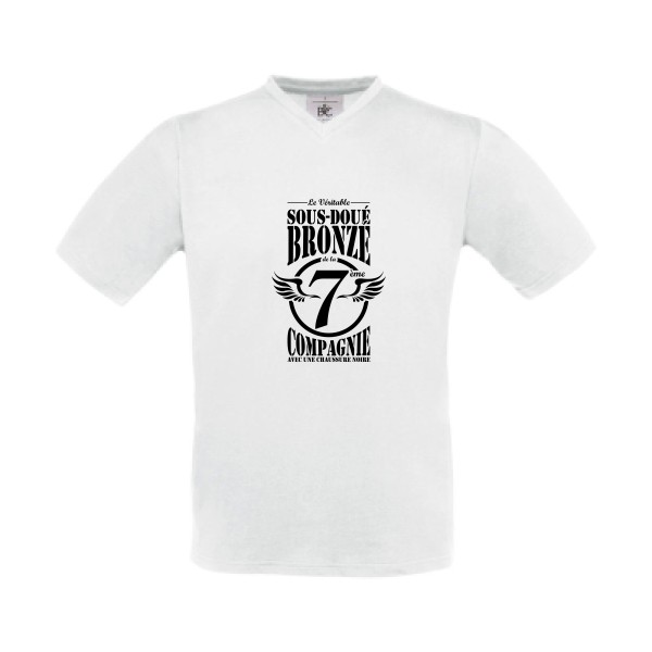 T-shirt Col V - B&C - Exact V-Neck - 7ème Compagnie Crew