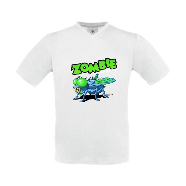 T-shirt Col V Homme original - Zo(m)bie la mouche - 