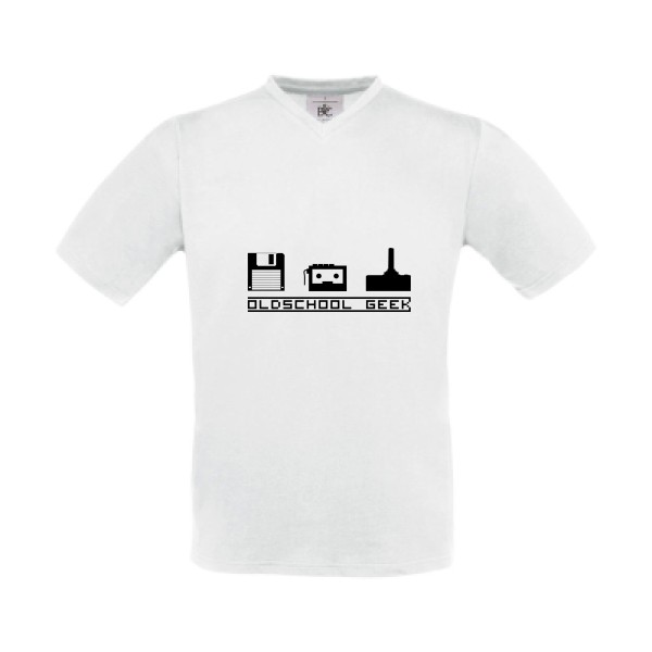 Oldschool Geek-T shirt vintage -B&C - Exact V-Neck