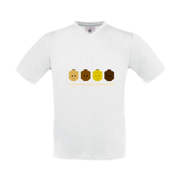 libre et légo- T shirt Lego thème- modèle B&C - Exact V-Neck - 