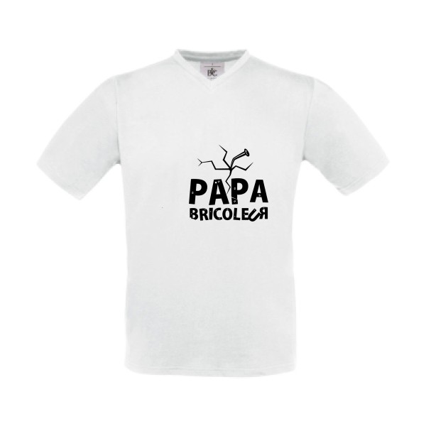T-shirt Col V humour papa Homme  - Papa bricoleur - 