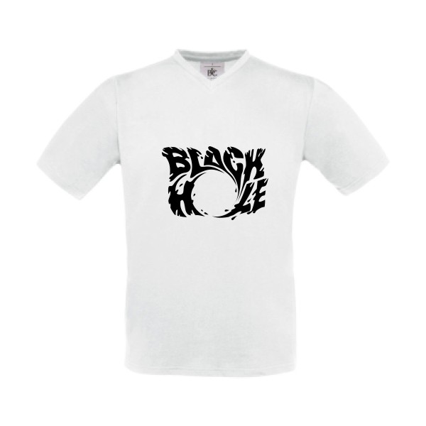 T-shirt Col V original Homme  - Black hole - 