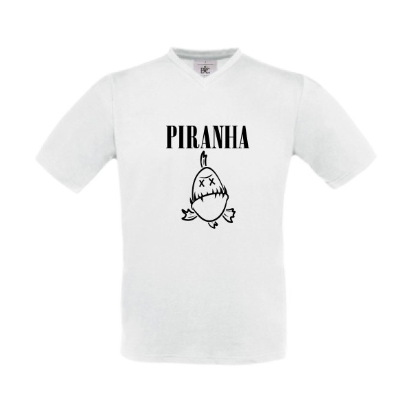 T-shirt Col V original Homme  - Piranha - 