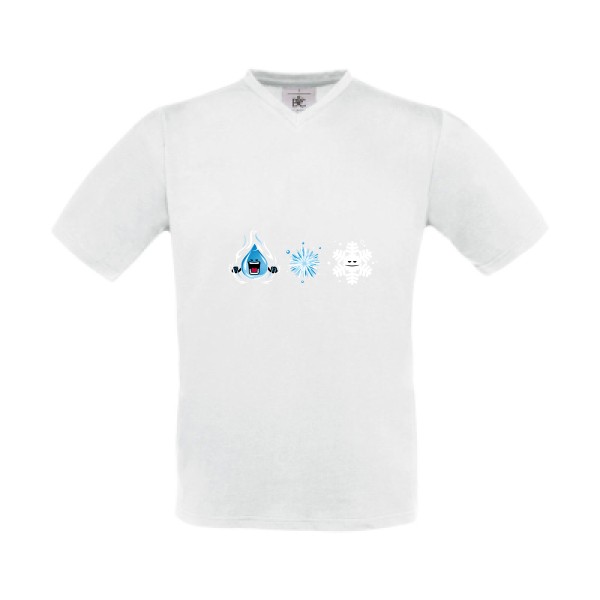 SnowFlake - T-shirt Col V drôle Homme  -B&C - Exact V-Neck - Thème original et drôle -