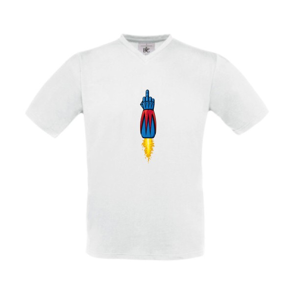 Fulguro Fuck ! - T-shirt Col V Homme absurde- B&C - Exact V-Neck - thème humour potache