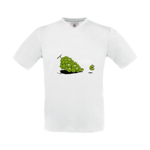 Lâchez-moi la grappe - T-shirt Col V rigolo pour Homme -modèle B&C - Exact V-Neck - thème dérision et humour -