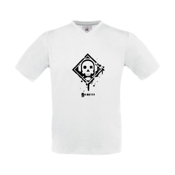 GAMERZ - T-shirt Col V geek Homme - modèle B&C - Exact V-Neck - thème original et inclassable -