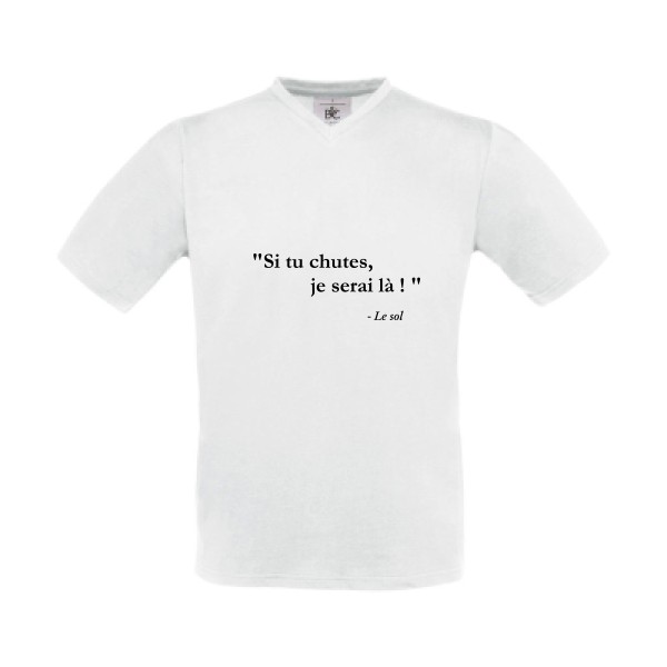 Bim! - T-shirt Col V avec inscription -Homme -B&C - Exact V-Neck - Thème humour absurde -