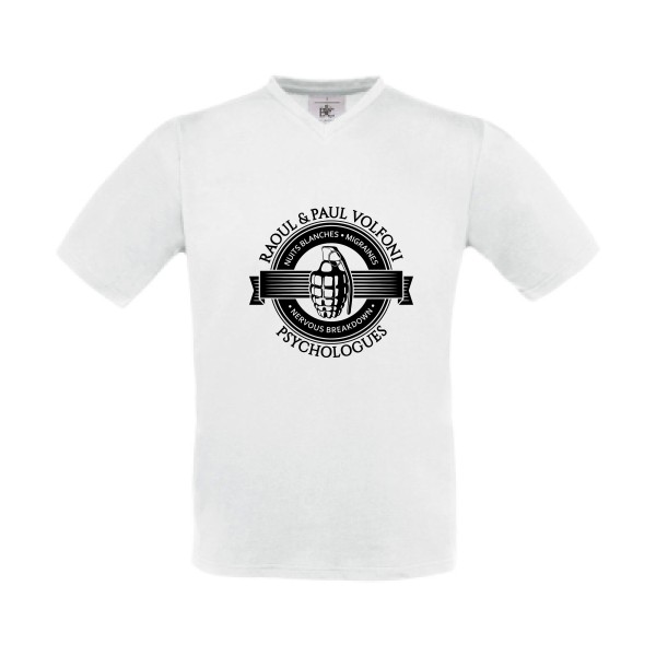 Volfoni -  T-shirt Col V Homme - B&C - Exact V-Neck - thème tee shirt  vintage -