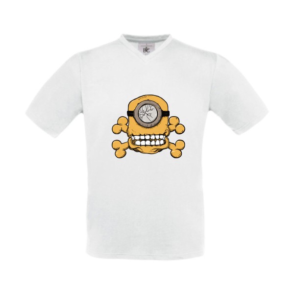 Minion Skull-T shirt minion drole - B&C - Exact V-Neck