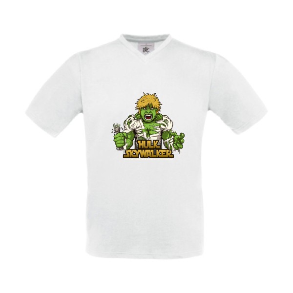 T shirt fun - Hulk Sky Walker -T-shirt Col V - modèle B&C - Exact V-Neck-thème bande dessinée -