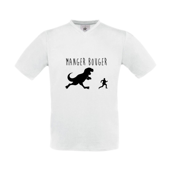 MANGER BOUGER - modèle B&C - Exact V-Neck - Thème t shirt humour Homme -