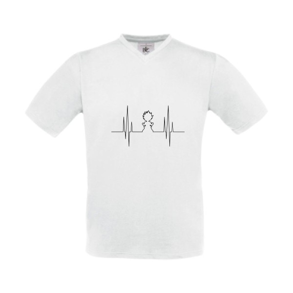 Electro Saiyan - T-shirt Col V super héros pour Homme -modèle B&C - Exact V-Neck - thème tv et cinema -