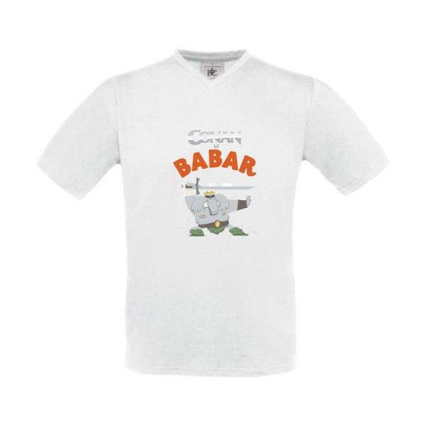 CONAN le BABAR -T-shirt Col V parodie  -B&C - Exact V-Neck - thème  cinema  et vintage - 