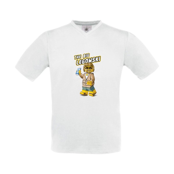The big Legowski v3 - T-shirt Col V vintage  - modèle B&C - Exact V-Neck -thème parodie et cinéma -