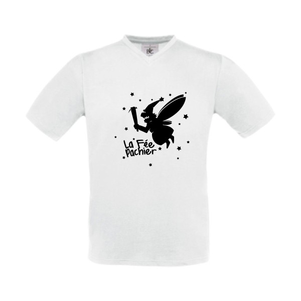 La Fée Pachier - T-shirt Col V humoristique pour Homme -modèle B&C - Exact V-Neck - thème humour et parodie -
