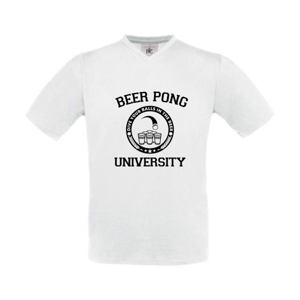 Beer Pong - T-shirt Col V Homme geek  - B&C - Exact V-Neck - thème geek et gamer