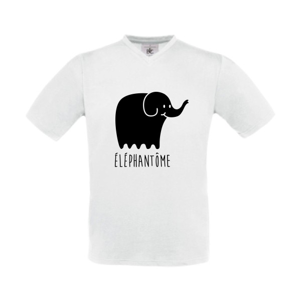 T-shirt Col V Homme original - Eléphantôme - 