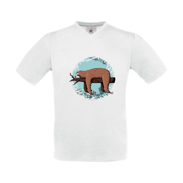 Home sleep home - T- shirt animaux- B&C - Exact V-Neck