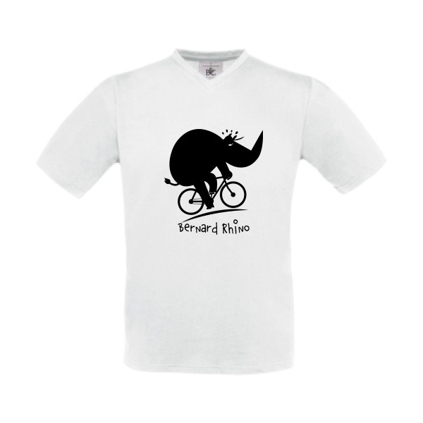 Bernard Rhino-T-shirt Col V humour velo - B&C - Exact V-Neck- Thème humoristique  -