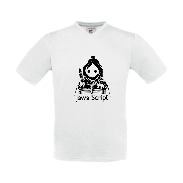 Jawa script-T-shirt Col V Geek - B&C - Exact V-Neck- Thème humour Geek - 