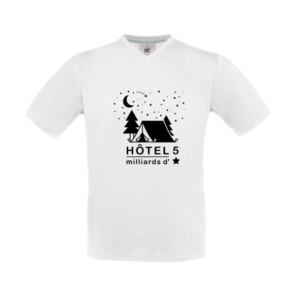 Le vrai luxe - T-shirt Col V Homme imprimé- B&C - Exact V-Neck - thème montagne et imprimé -